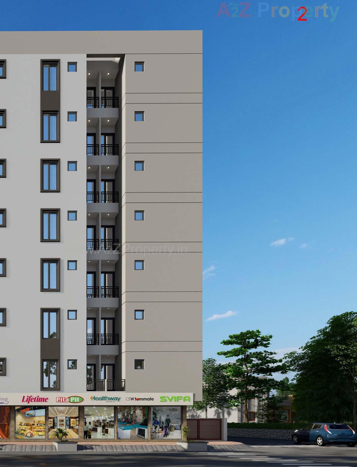 3D Elevation of real estate project Gulmohar Avenue located at Kothariya, Rajkot, Gujarat