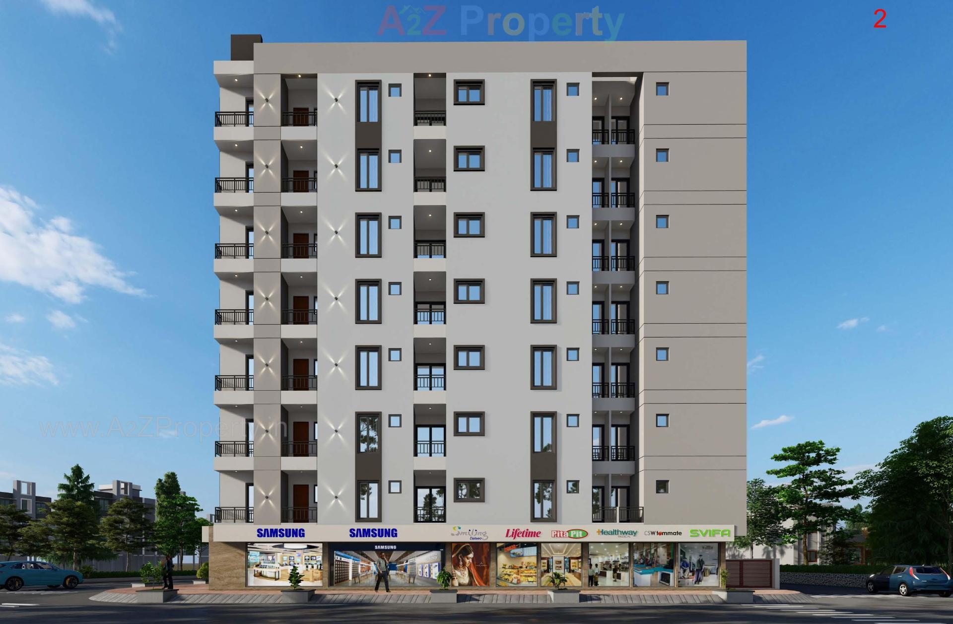 3D Elevation of real estate project Gulmohar Avenue located at Kothariya, Rajkot, Gujarat