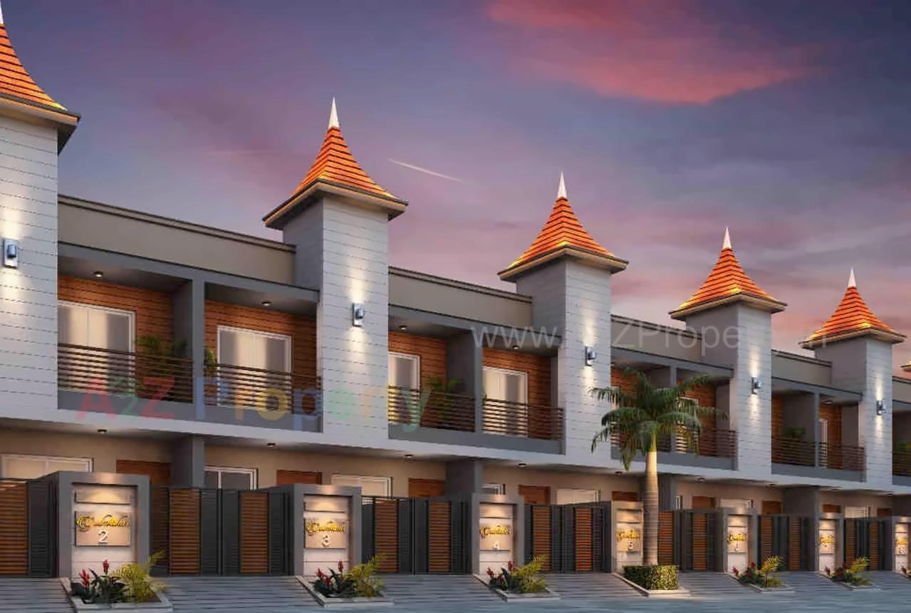 3D Elevation of real estate project Gulmohar Bungalows located at Rajkot, Rajkot, Gujarat