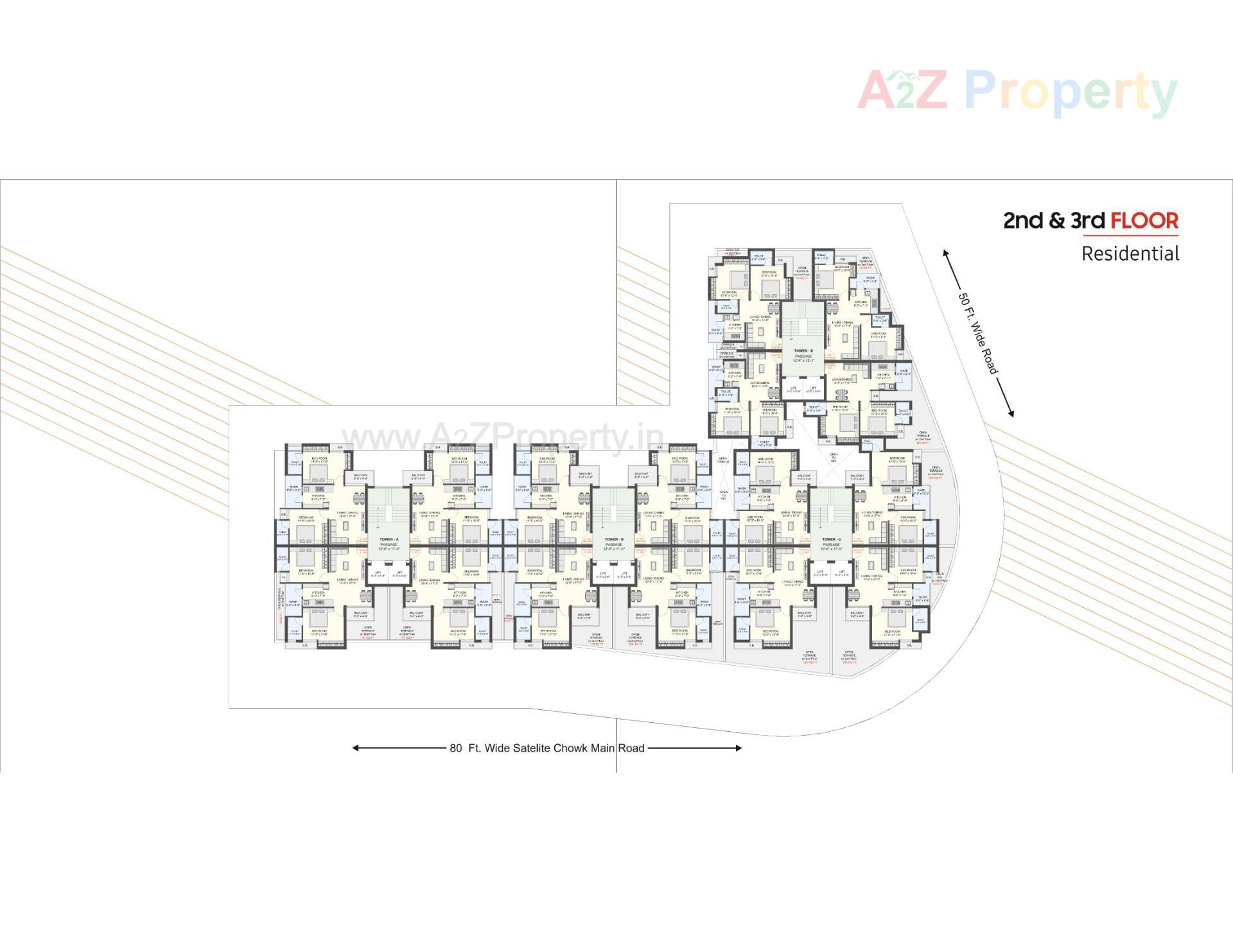 Layout of real estate project Gulmohar Towers located at Rajkot, Rajkot, Gujarat