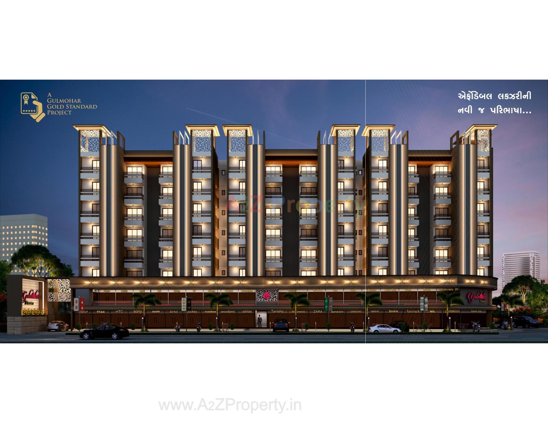 3D Elevation of real estate project Gulmohar Towers located at Rajkot, Rajkot, Gujarat