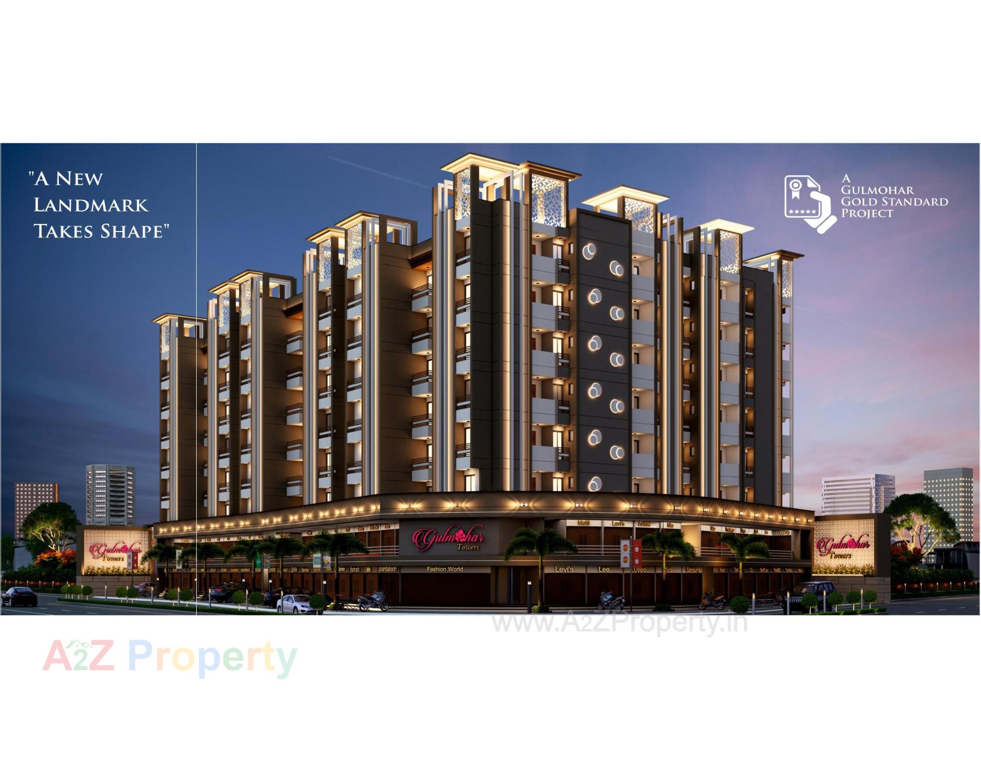 3D Elevation of real estate project Gulmohar Towers located at Rajkot, Rajkot, Gujarat
