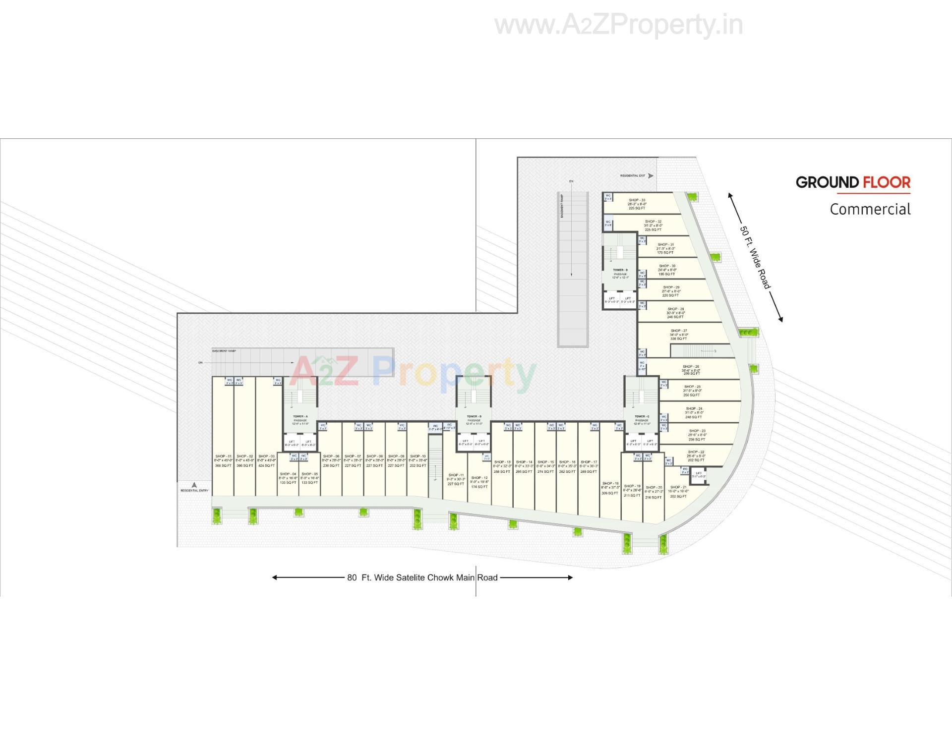 Layout of real estate project Gulmohar Towers located at Rajkot, Rajkot, Gujarat