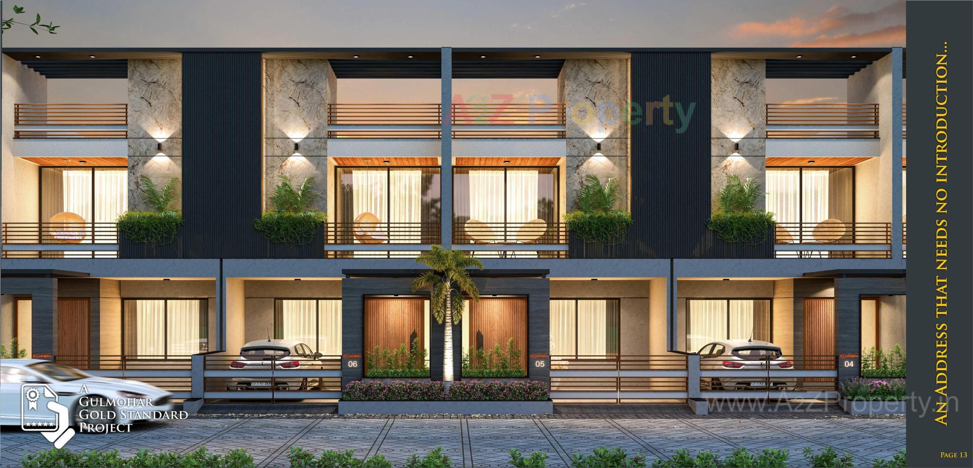 3D Elevation of real estate project Gulmohar Woods located at Ghanteshwar, Rajkot, Gujarat