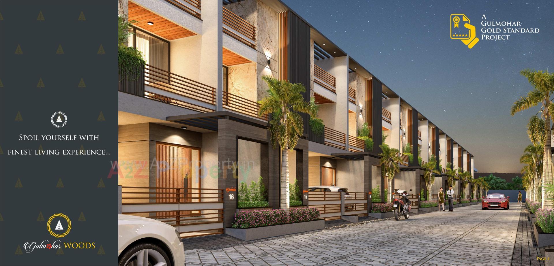 3D Elevation of real estate project Gulmohar Woods located at Ghanteshwar, Rajkot, Gujarat