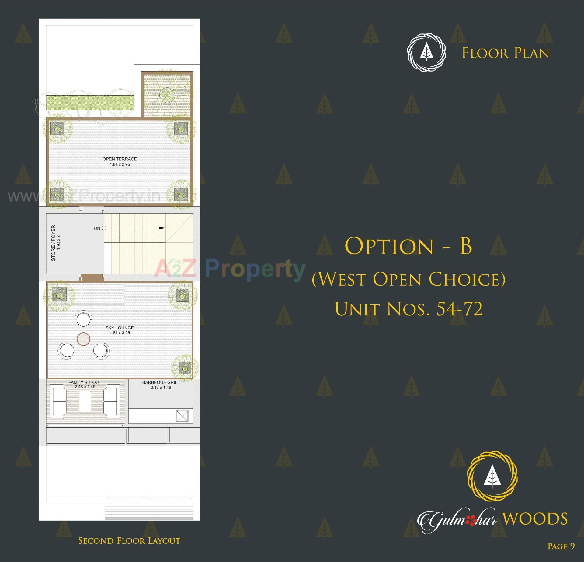 Layout of real estate project Gulmohar Woods located at Ghanteshwar, Rajkot, Gujarat