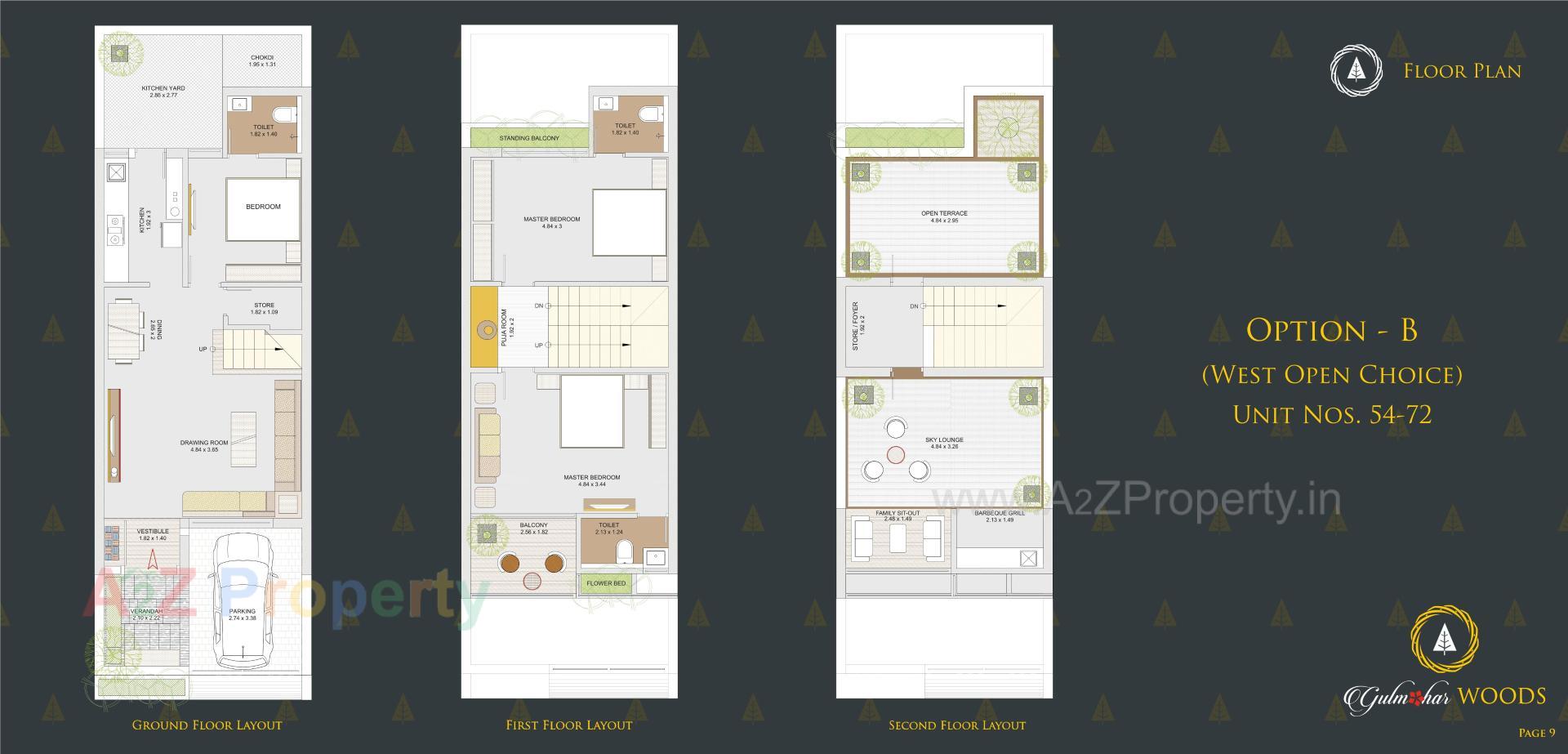 Layout of real estate project Gulmohar Woods located at Ghanteshwar, Rajkot, Gujarat