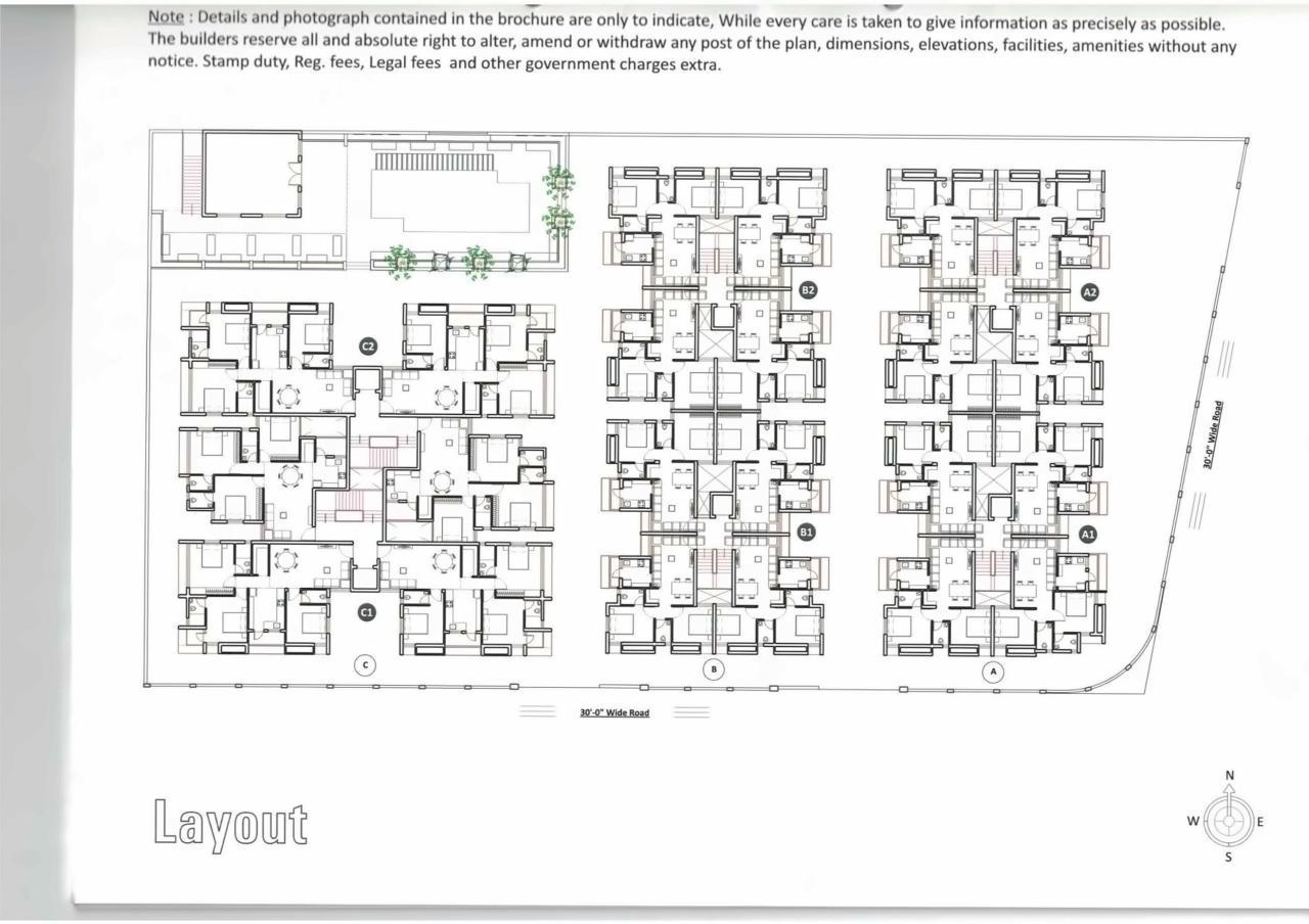 Layout of real estate project Gunjan Basera located at Raiya, Rajkot, Gujarat
