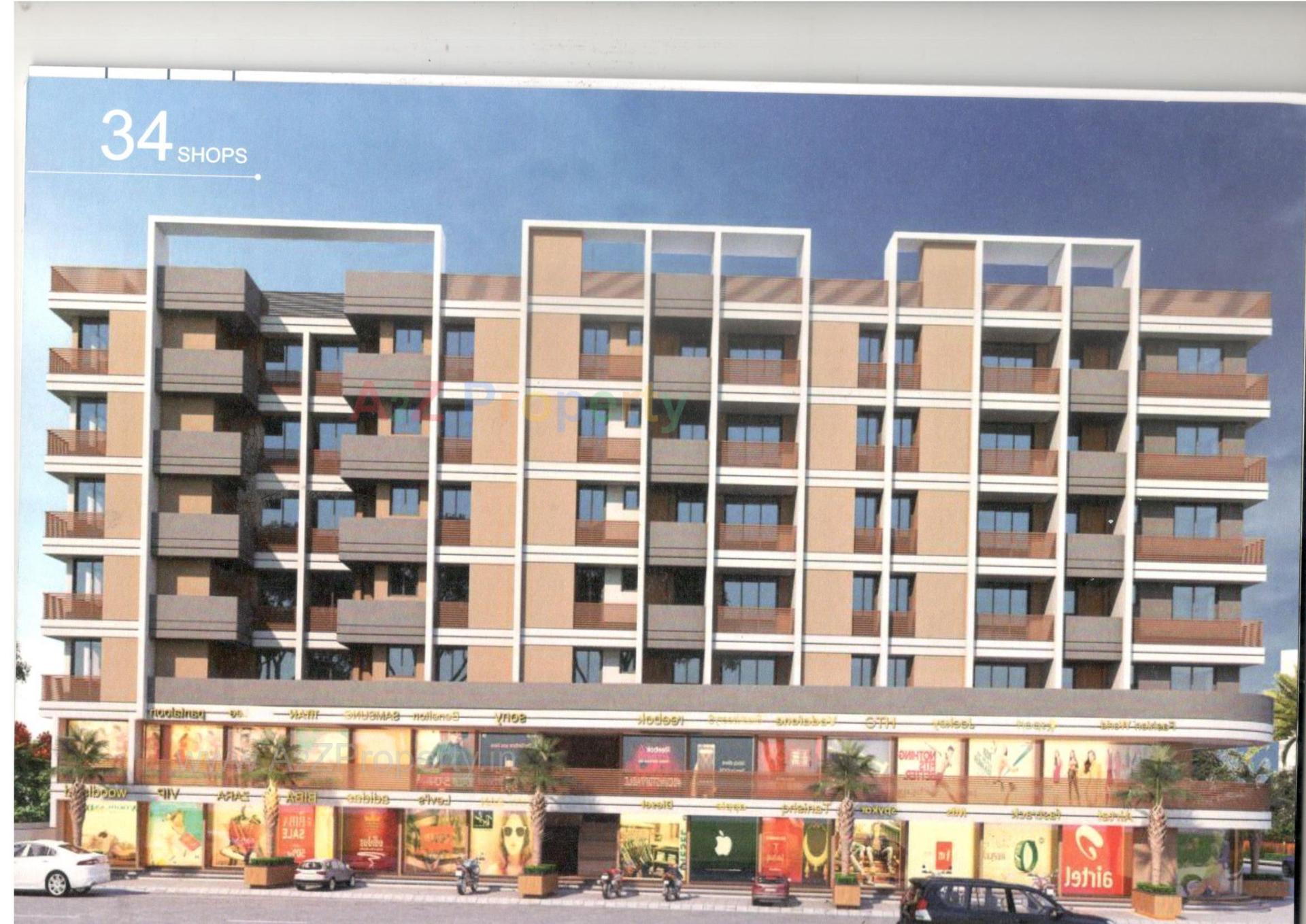 3D Elevation of real estate project Hari Darshan Height located at Rajkot, Rajkot, Gujarat