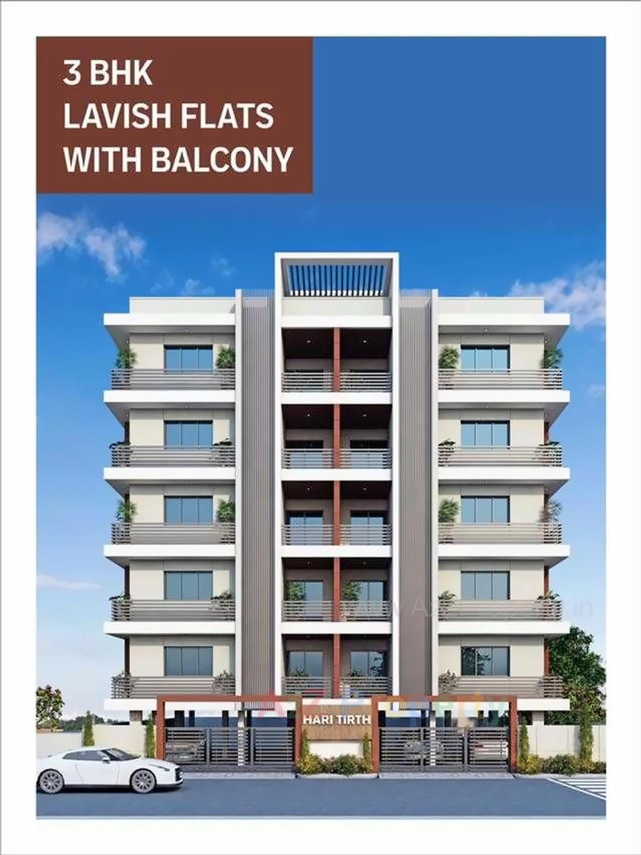 3D Elevation of real estate project Hari Tirth Avenue located at Munjka, Rajkot, Gujarat