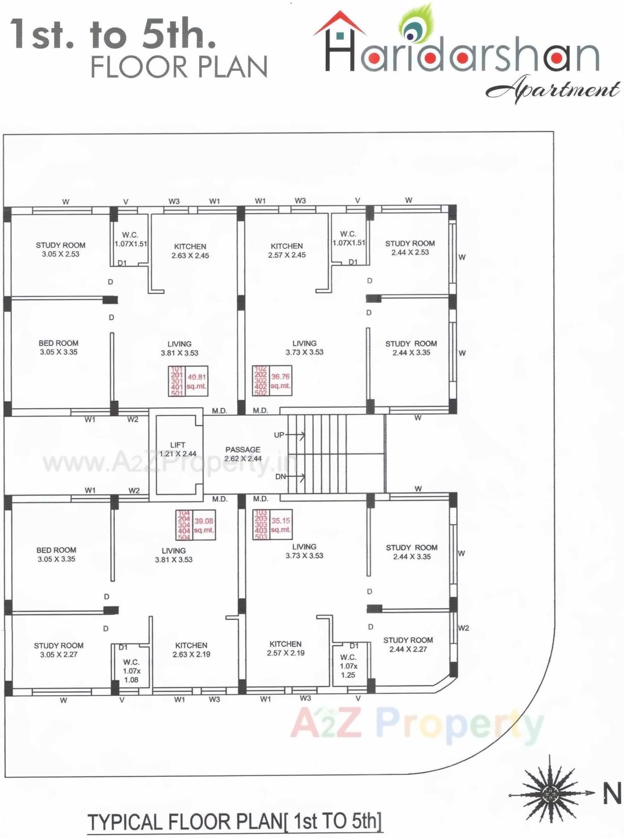 Layout of real estate project Haridarshan Apartment located at Kothariya, Rajkot, Gujarat