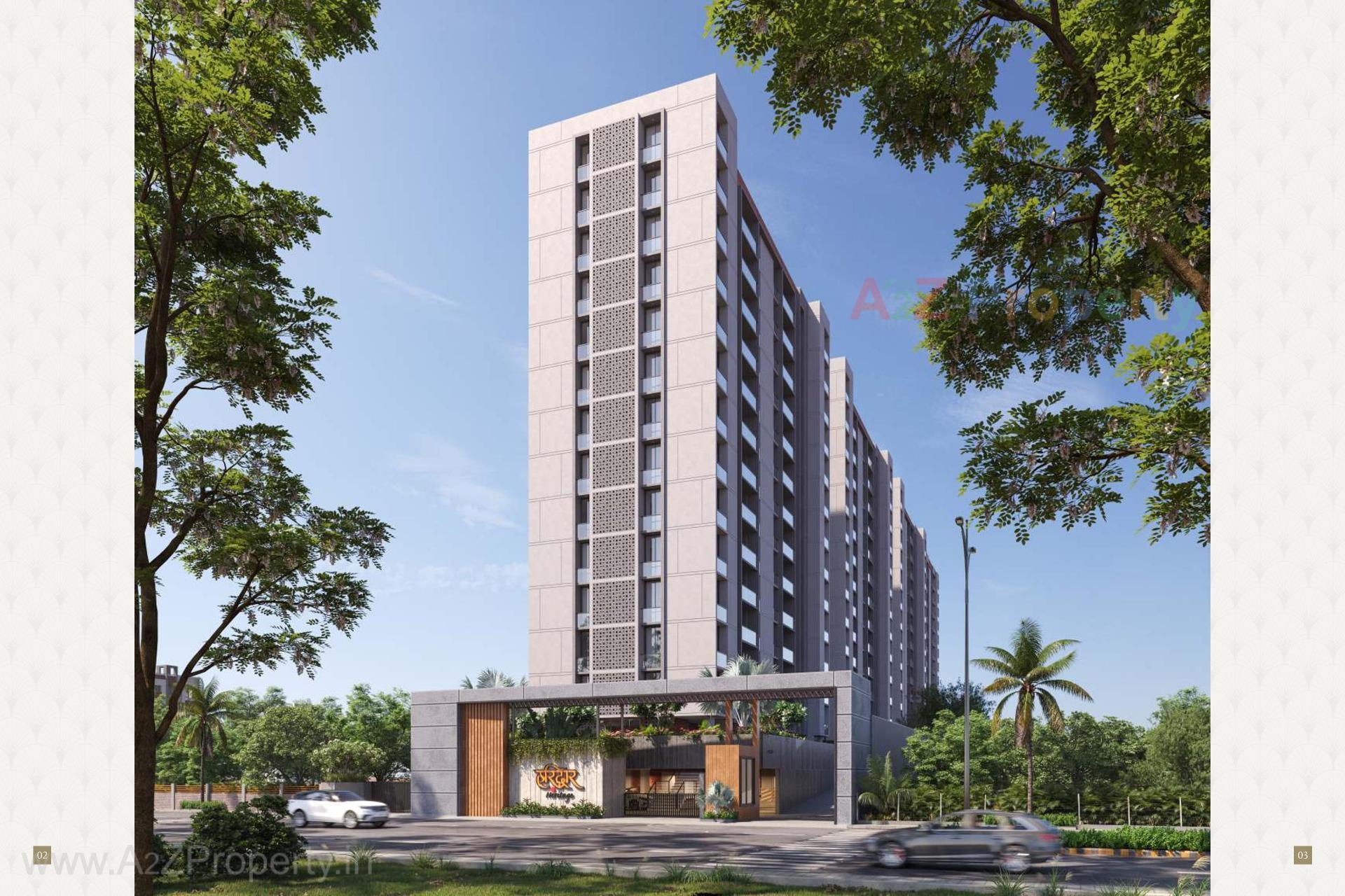 3D Elevation of real estate project Haridwar Heritage located at Mavdi, Rajkot, Gujarat