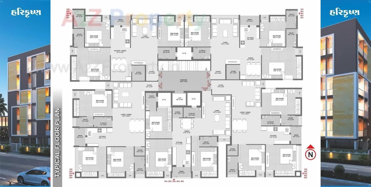 Layout of real estate project Harikrushna located at Raiya, Rajkot, Gujarat