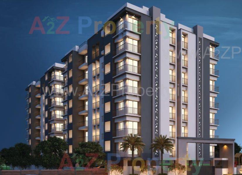 Elevation Night View of real estate project Harmony Exotica located at Mavdi, Rajkot, Gujarat