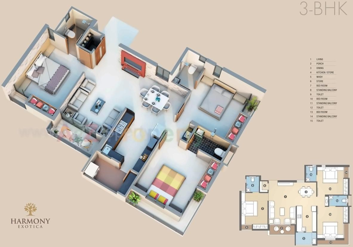 Layout of real estate project Harmony Exotica located at Mavdi, Rajkot, Gujarat