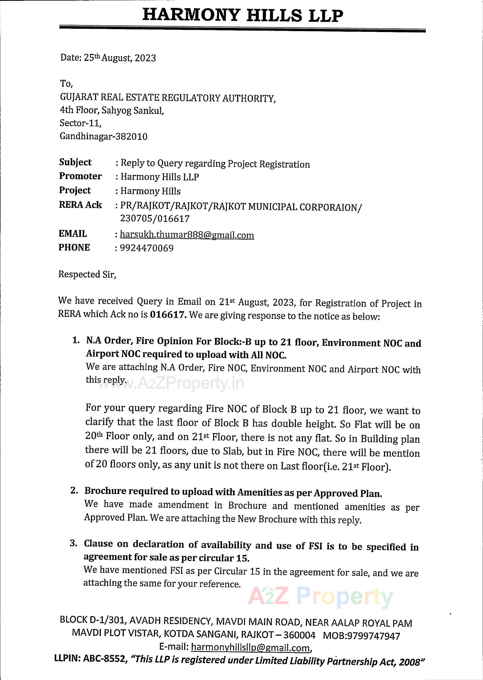  of real estate project Harmony Hills located at Motamava, Rajkot, Gujarat