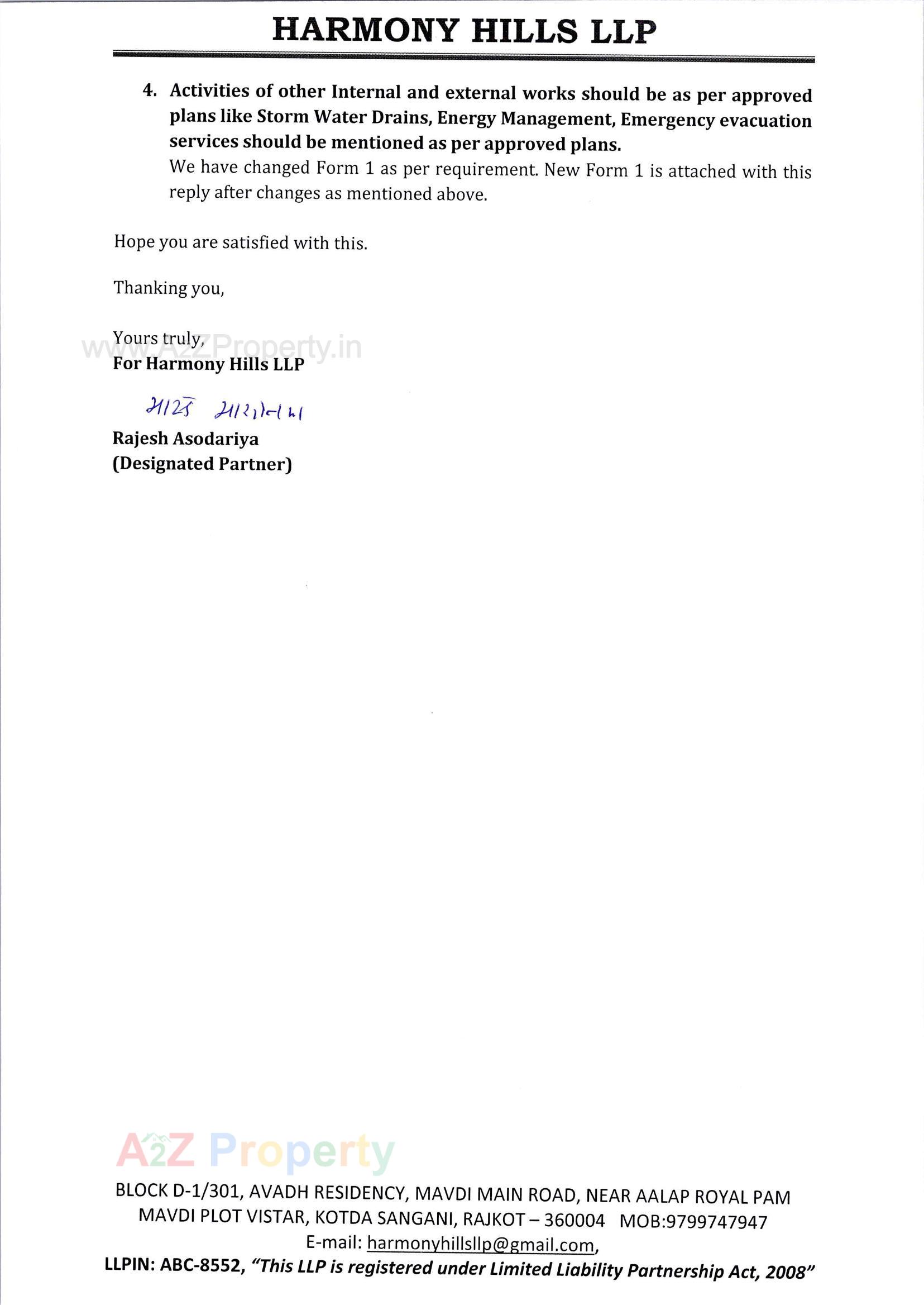  of real estate project Harmony Hills located at Motamava, Rajkot, Gujarat