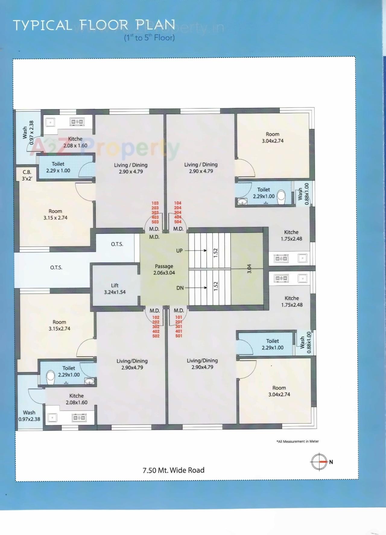 Layout of real estate project Heer Flats located at Rajkot, Rajkot, Gujarat