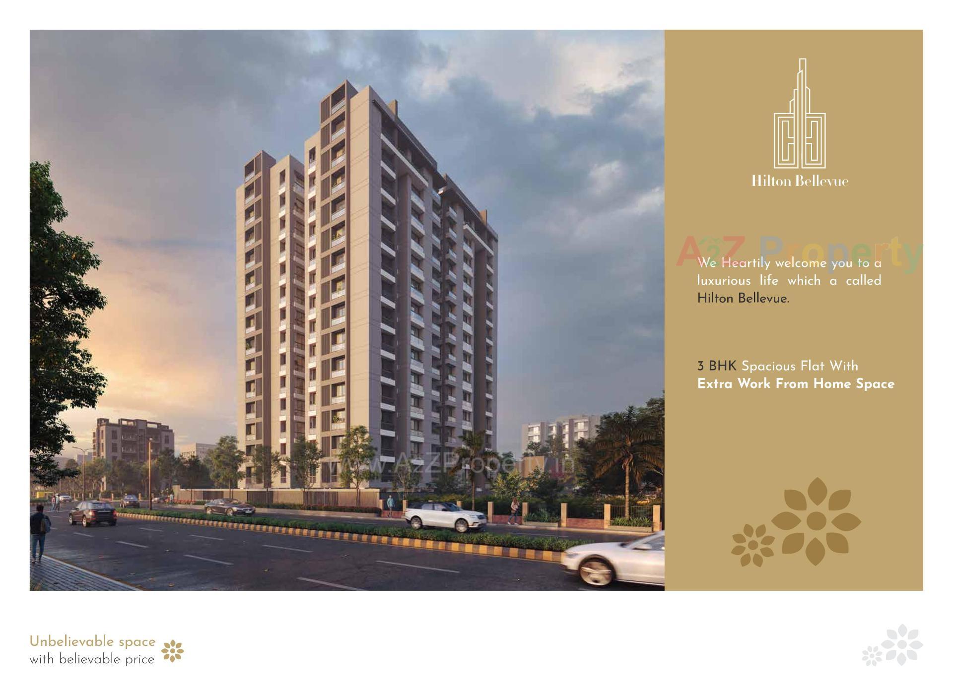 3D Elevation of real estate project Hilton Bellevue located at Mavdi, Rajkot, Gujarat