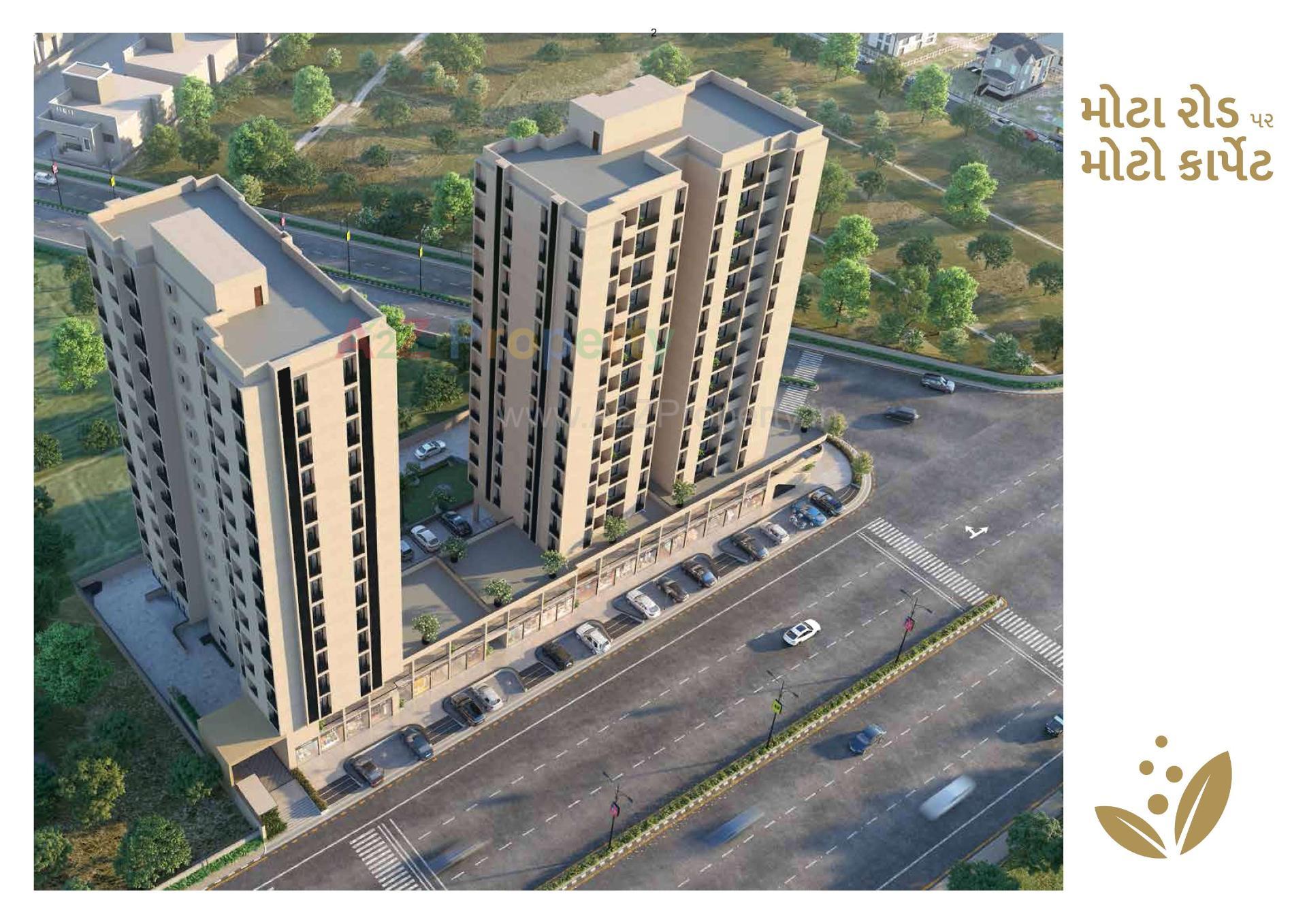 3D Elevation of real estate project Hilton Empire located at Kangashiyali, Rajkot, Gujarat