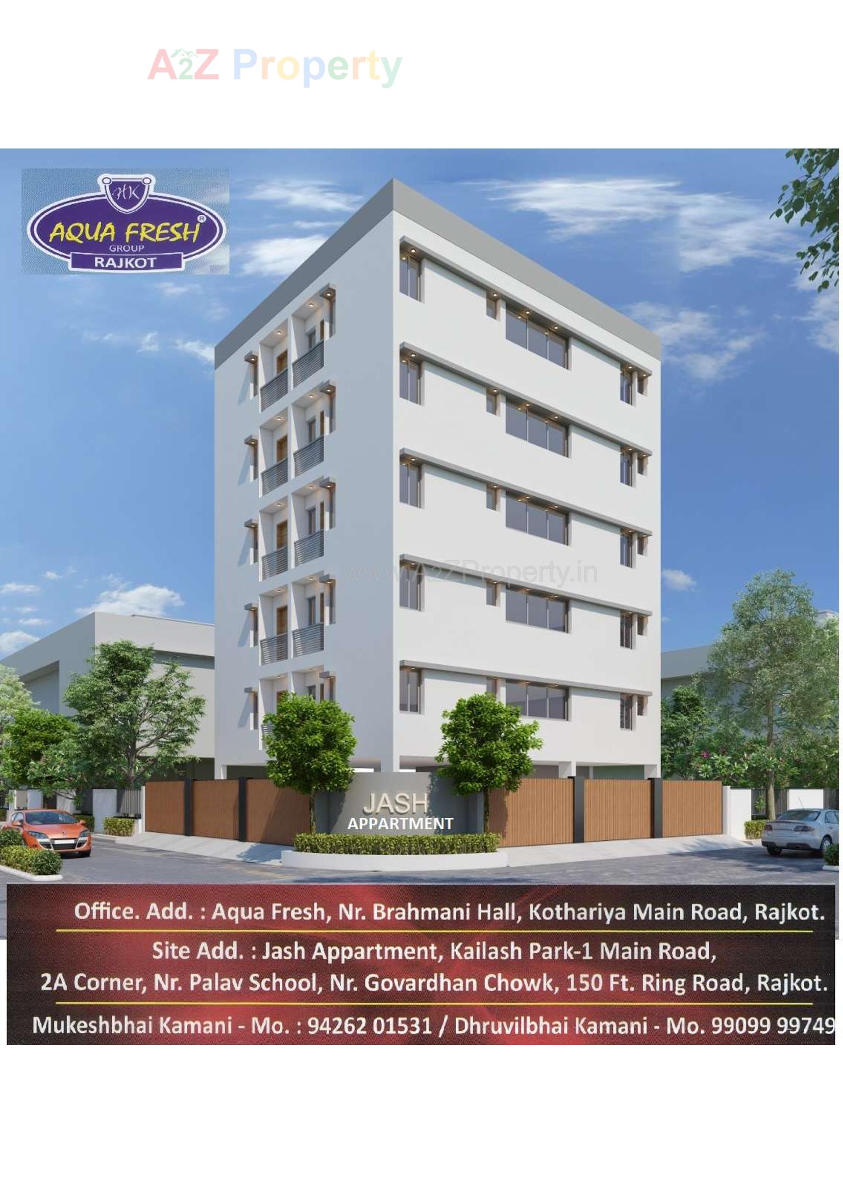 3D Elevation of real estate project Jash Appartment located at Mavdi, Rajkot, Gujarat