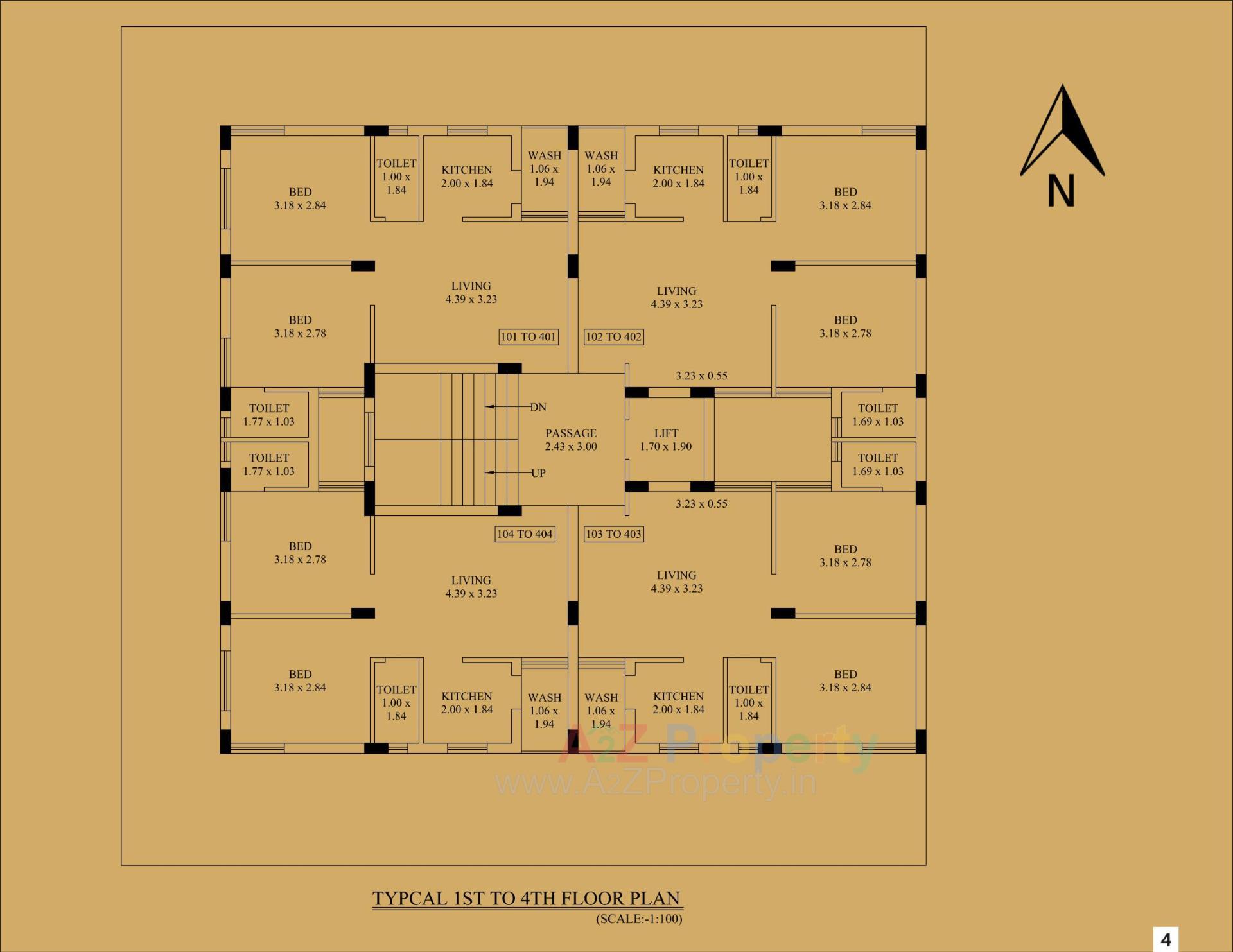 Layout of real estate project Jenil Appartment located at Mavdi, Rajkot, Gujarat