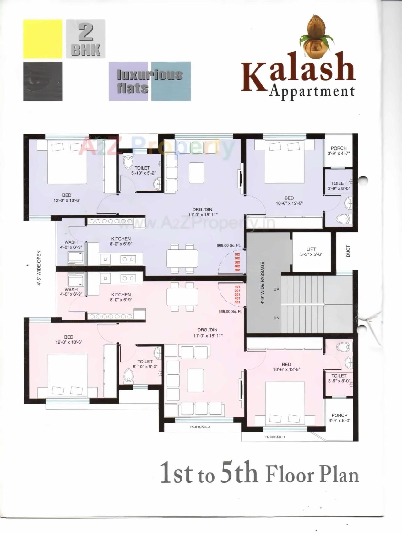 Layout of real estate project Kalash Appartment located at Raiya, Rajkot, Gujarat