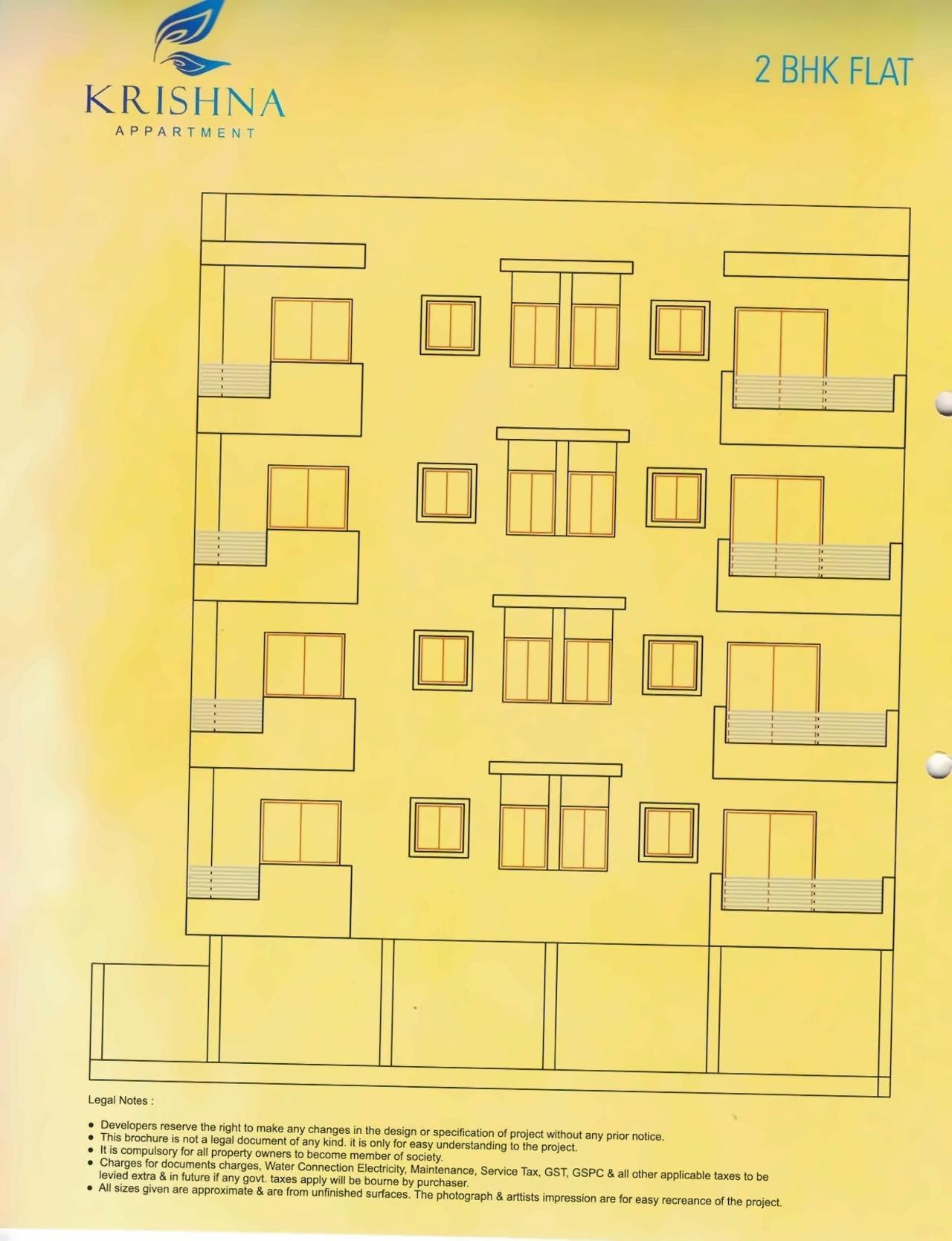 Layout of real estate project Krishna Appartment located at Khirasara, Rajkot, Gujarat