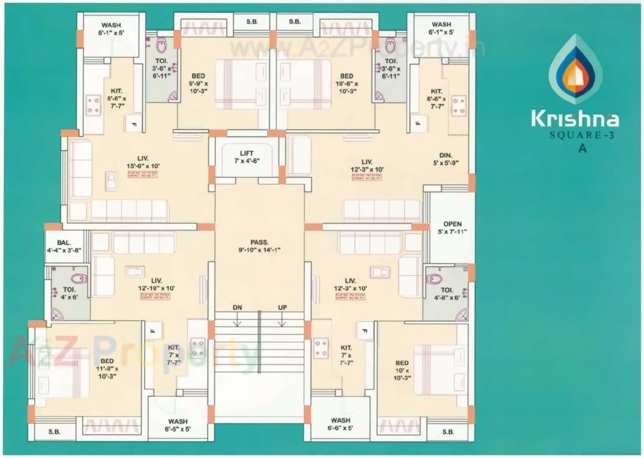 Layout of real estate project Krishna Square located at Mavdi, Rajkot, Gujarat