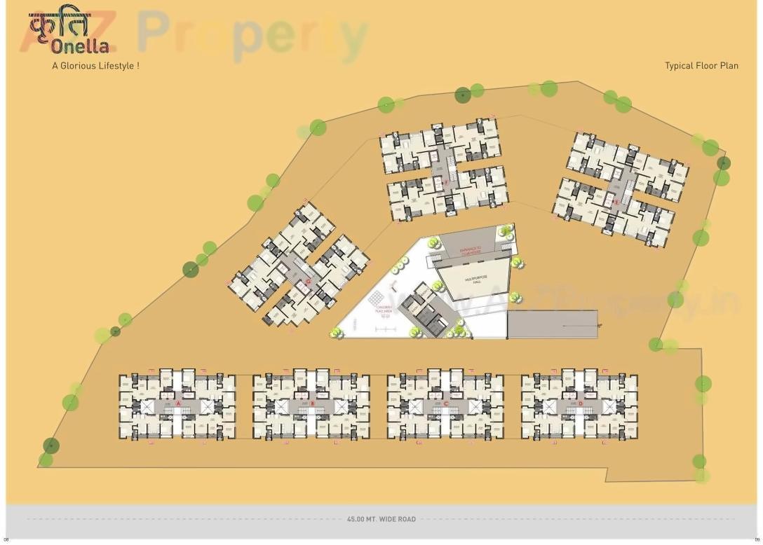 Layout of real estate project Kruti Onella located at Mavdi, Rajkot, Gujarat