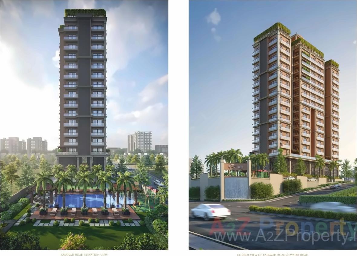 3D Elevation of real estate project Madhav Mahal located at Vajdi, Rajkot, Gujarat