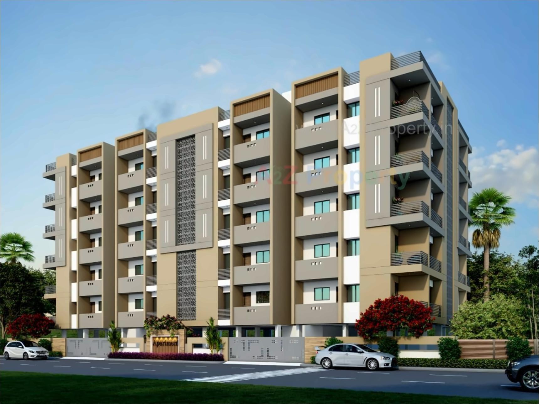3D Elevation of real estate project Mangaldeep Appartment located at Madhapar, Rajkot, Gujarat