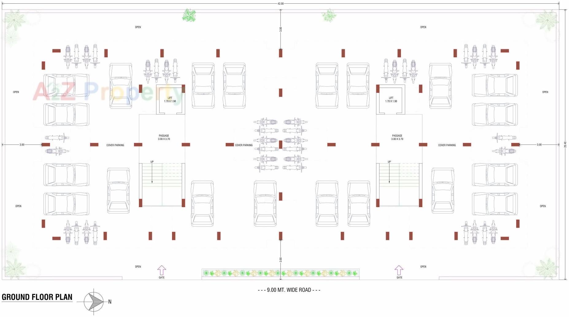 Layout of real estate project Mangaldeep Appartment located at Madhapar, Rajkot, Gujarat