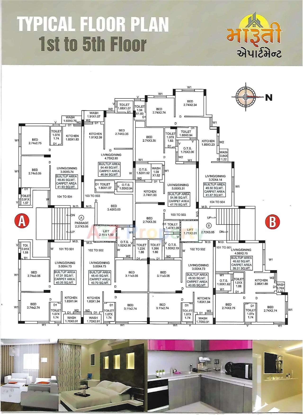 Layout of real estate project Maruti Apartment located at Kothariya, Rajkot, Gujarat