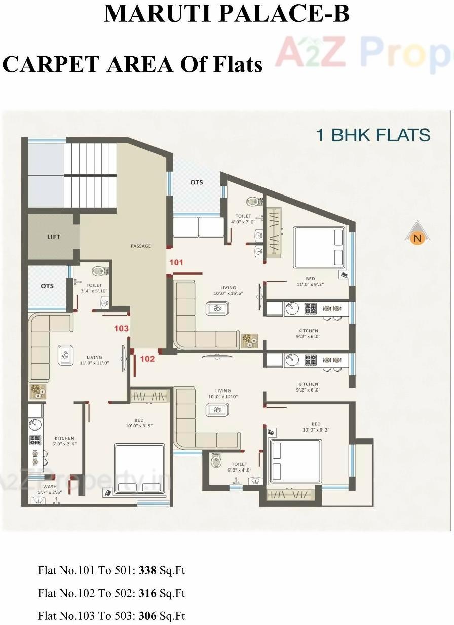 Layout of real estate project Maruti Palace located at Mavdi, Rajkot, Gujarat