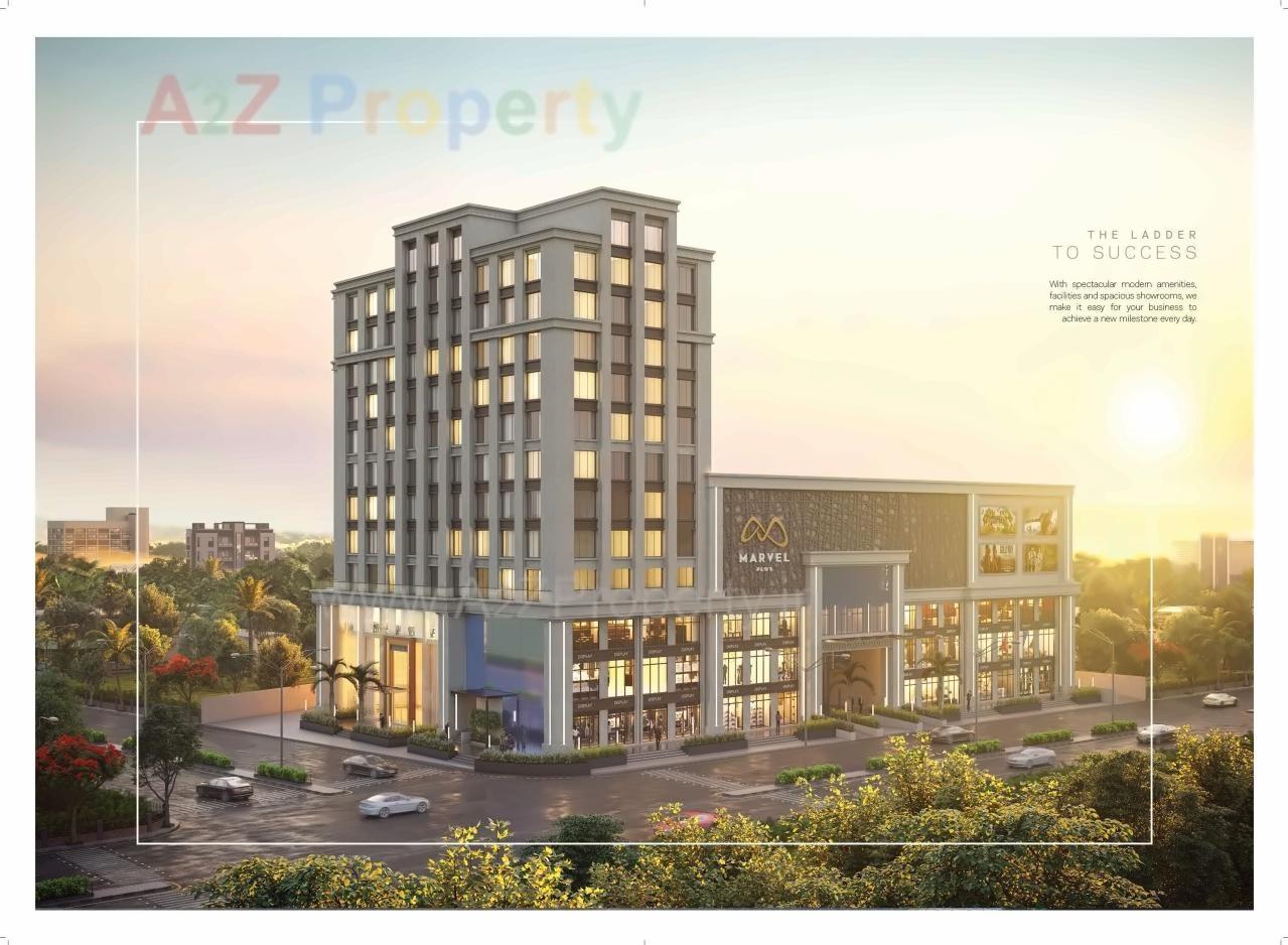 3D Elevation of real estate project Marvel Plus located at Mavdi, Rajkot, Gujarat