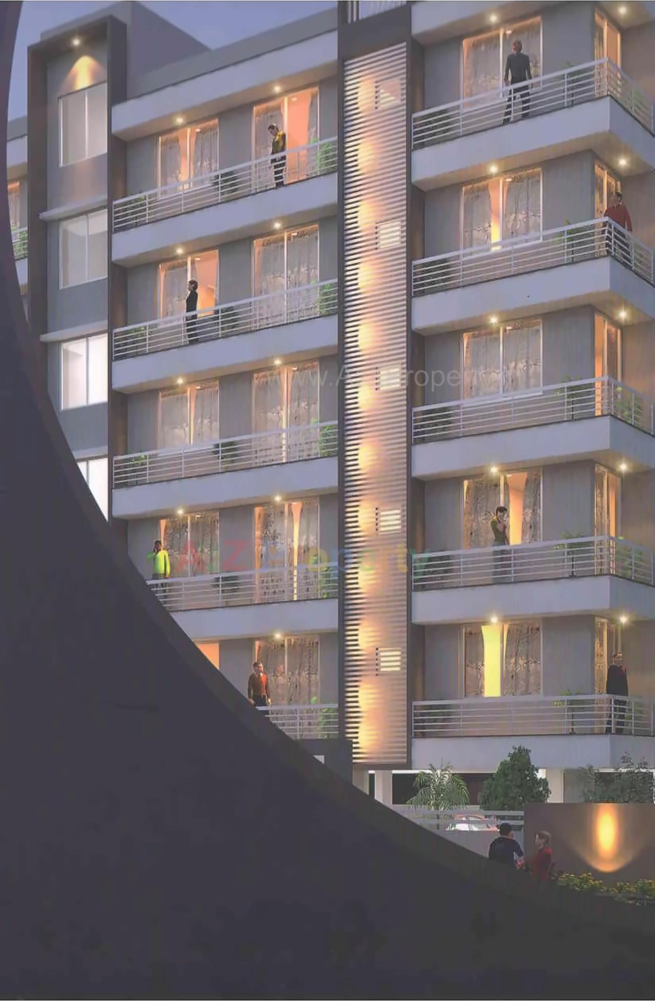 3D Elevation of real estate project Moondelight located at Madhapar, Rajkot, Gujarat