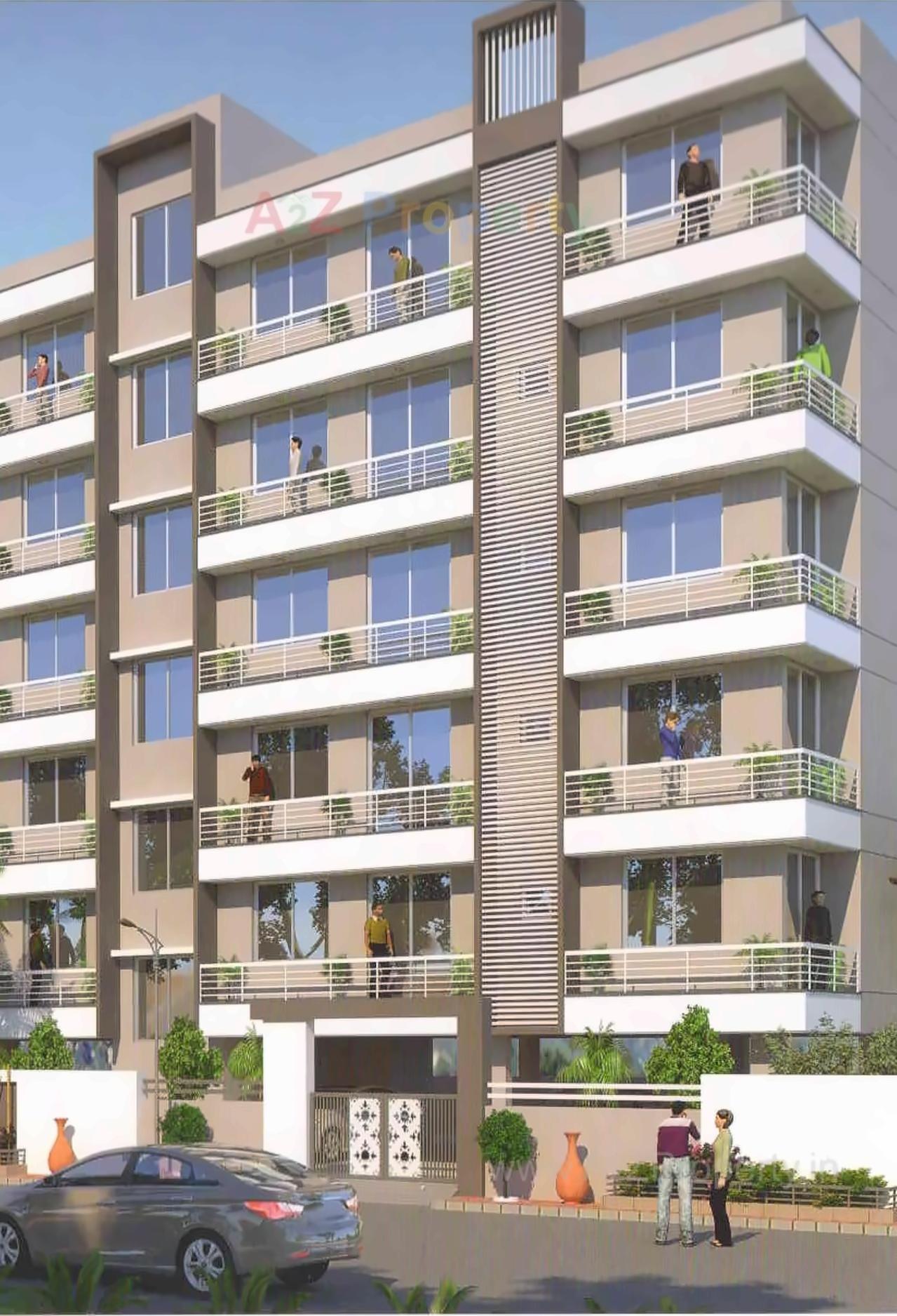 3D Elevation of real estate project Moondelight located at Madhapar, Rajkot, Gujarat