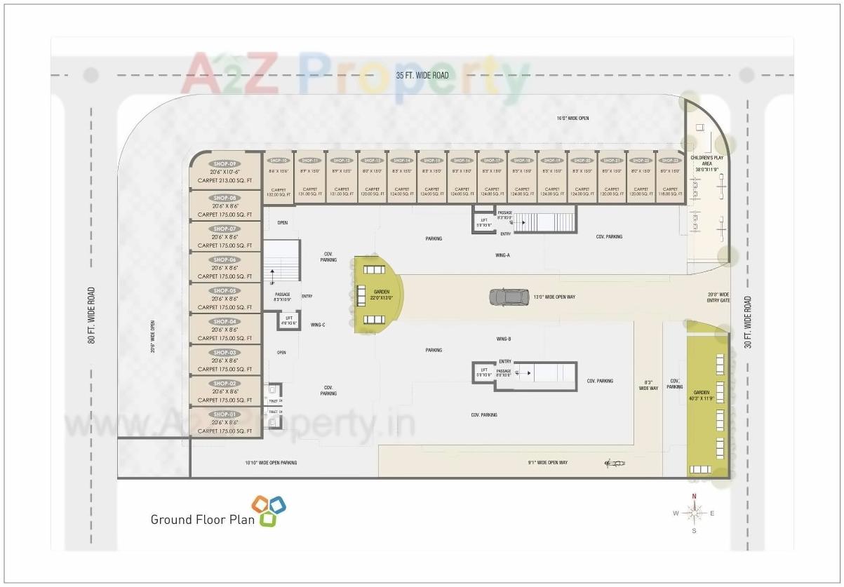 Layout of real estate project Nageshwar Apartment located at Ghanteshwar, Rajkot, Gujarat