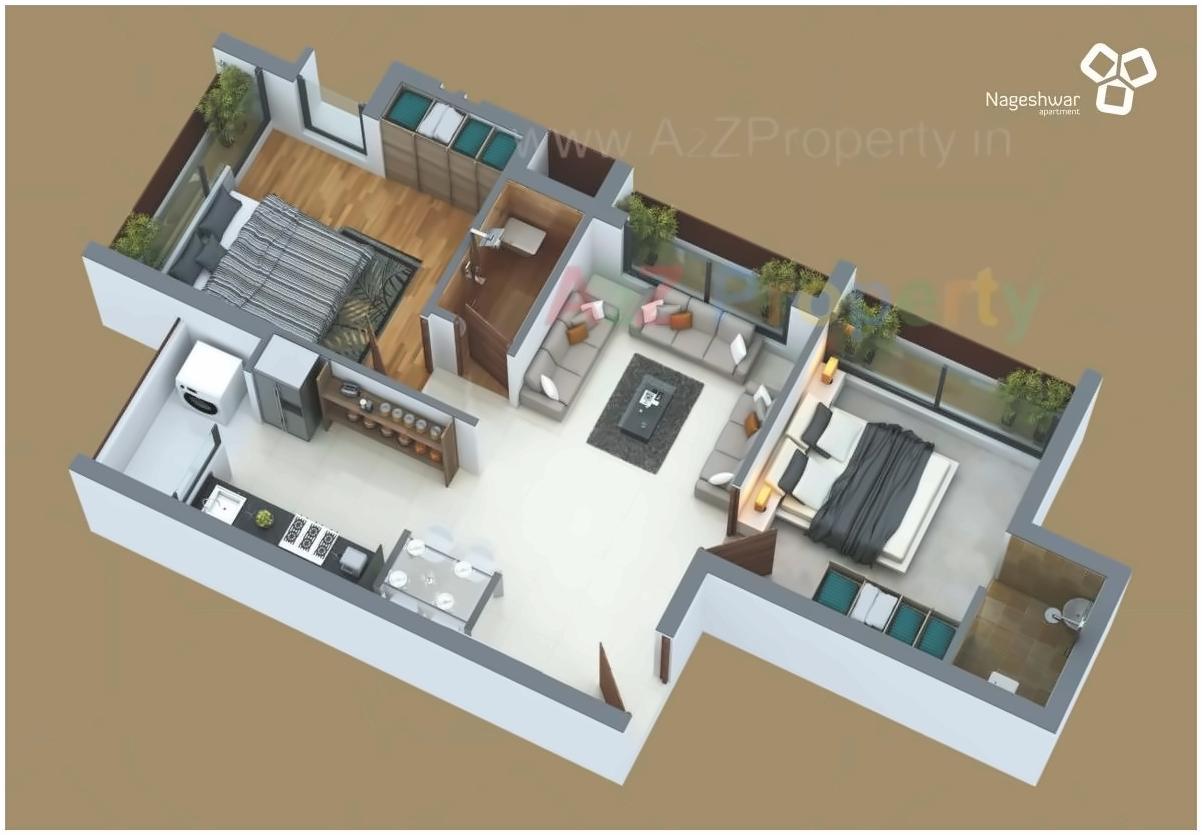 Layout of real estate project Nageshwar Apartment located at Ghanteshwar, Rajkot, Gujarat