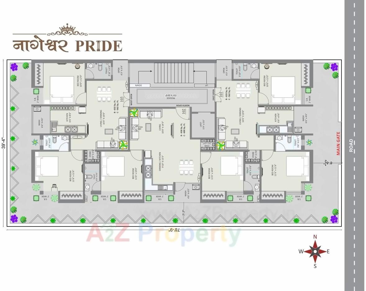 Layout of real estate project Nageshwar Pride located at Ghanteshwar, Rajkot, Gujarat