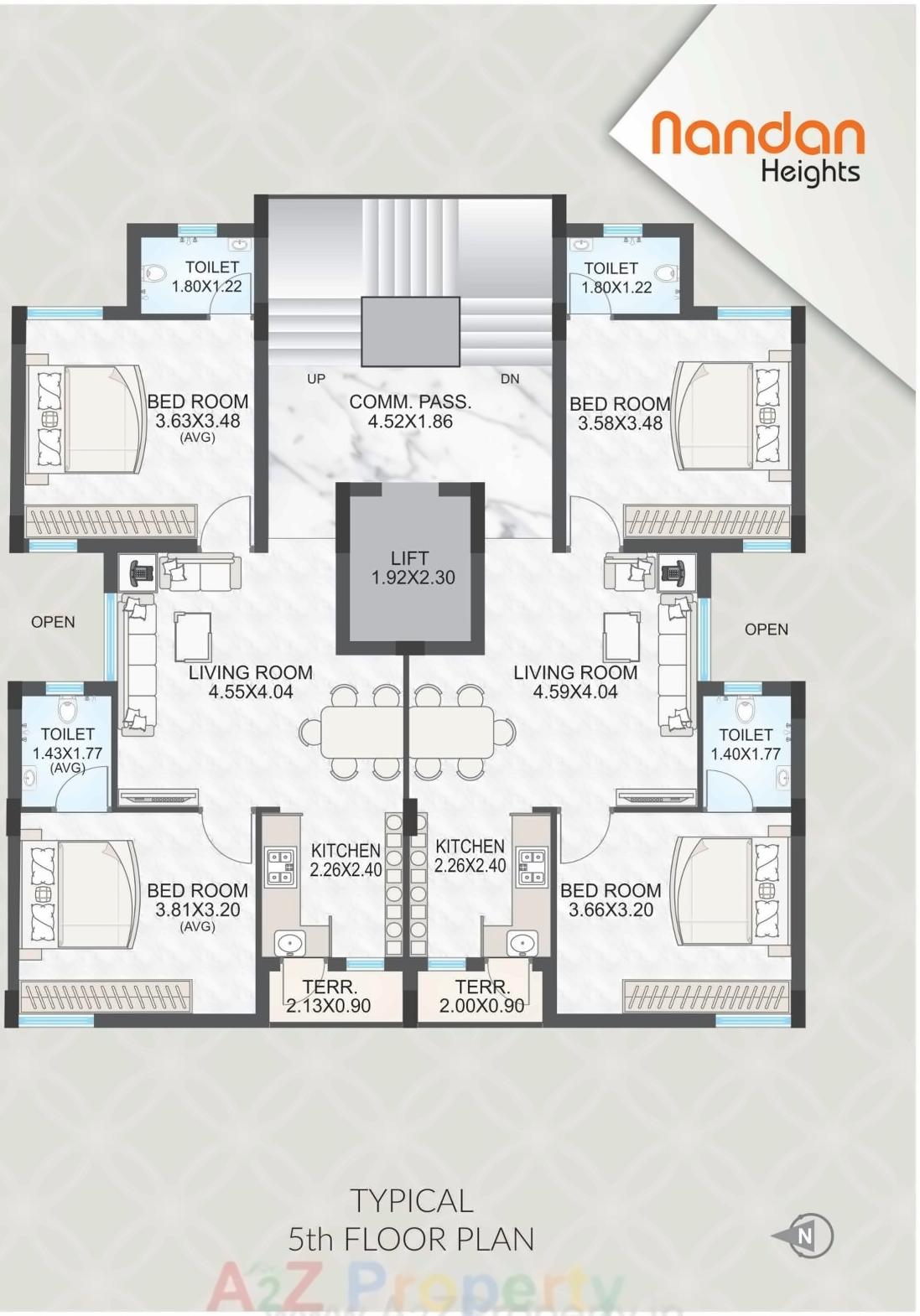 Layout of real estate project Nandan Heights located at Mavdi, Rajkot, Gujarat