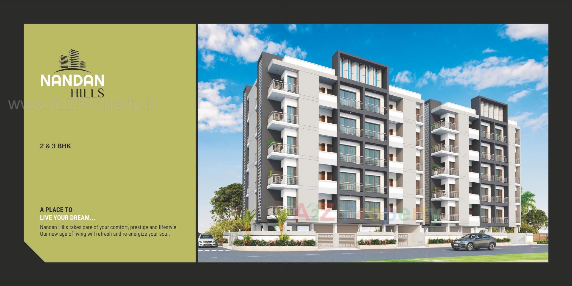3D Elevation of real estate project Nandan Hills located at Mavdi, Rajkot, Gujarat