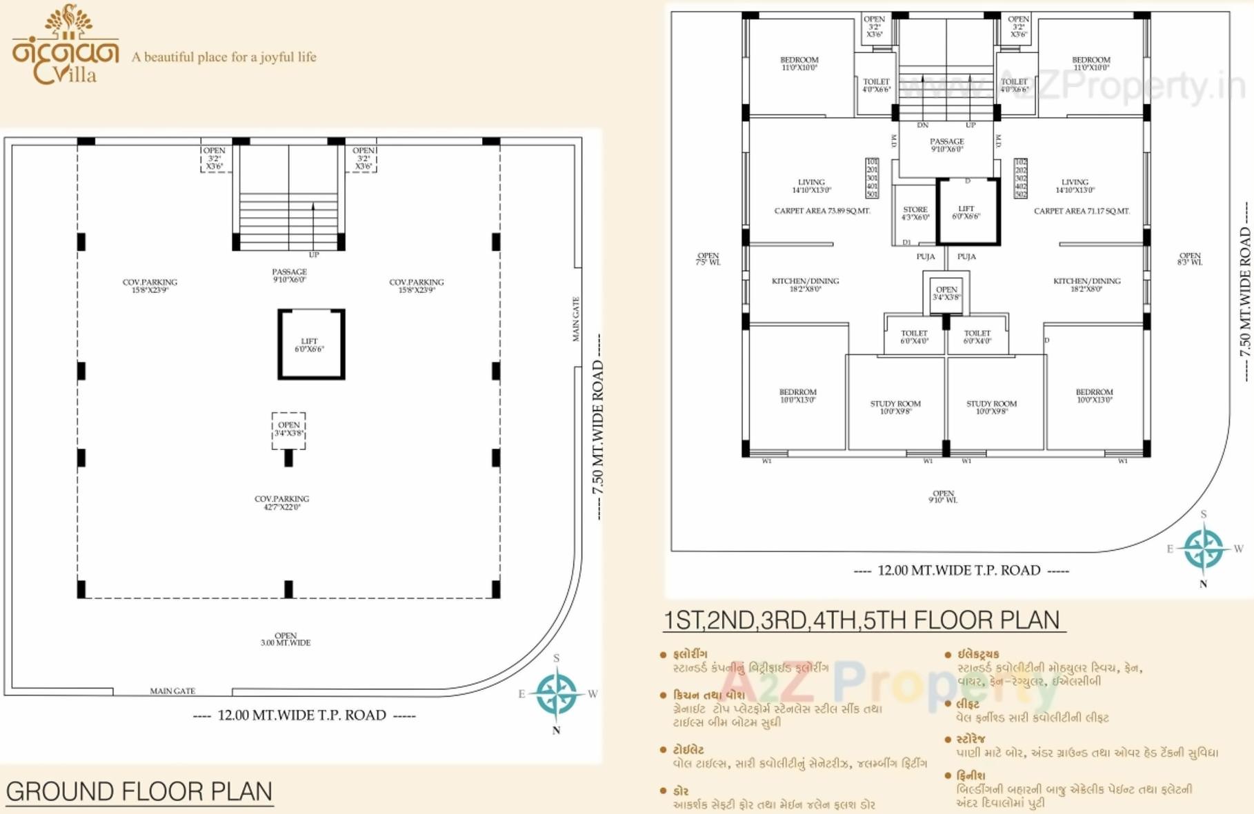 Layout of real estate project Nandanvan Villa located at Raiya, Rajkot, Gujarat
