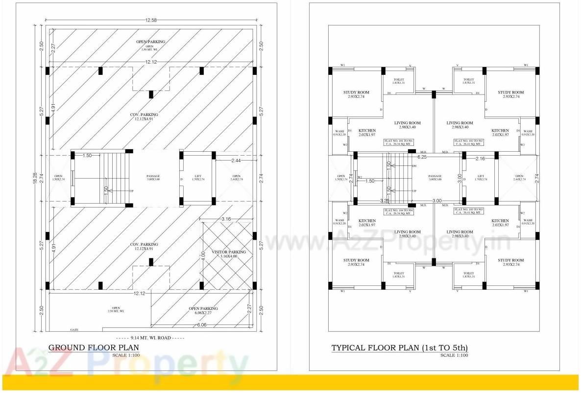 Layout of real estate project Narayan Apartment located at Mavdi, Rajkot, Gujarat