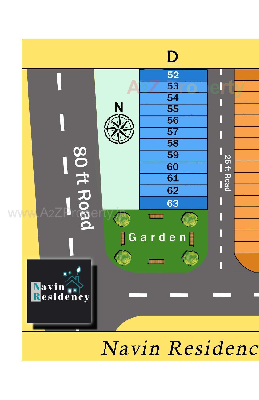 Layout of real estate project Navin Residency located at Anandpar, Rajkot, Gujarat
