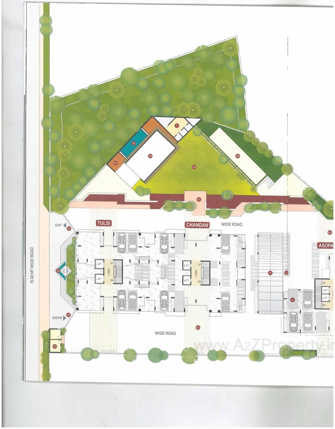 Layout of real estate project Neel's Greenwoods located at Raiya, Rajkot, Gujarat