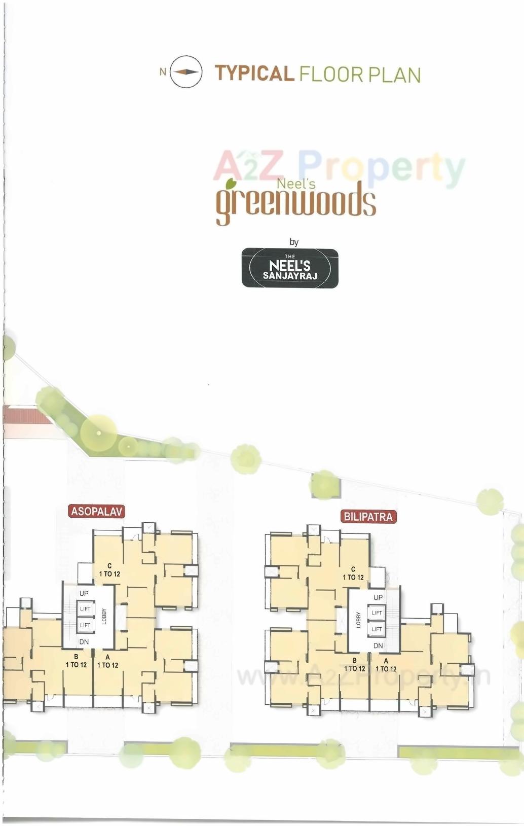 Layout of real estate project Neel's Greenwoods located at Raiya, Rajkot, Gujarat