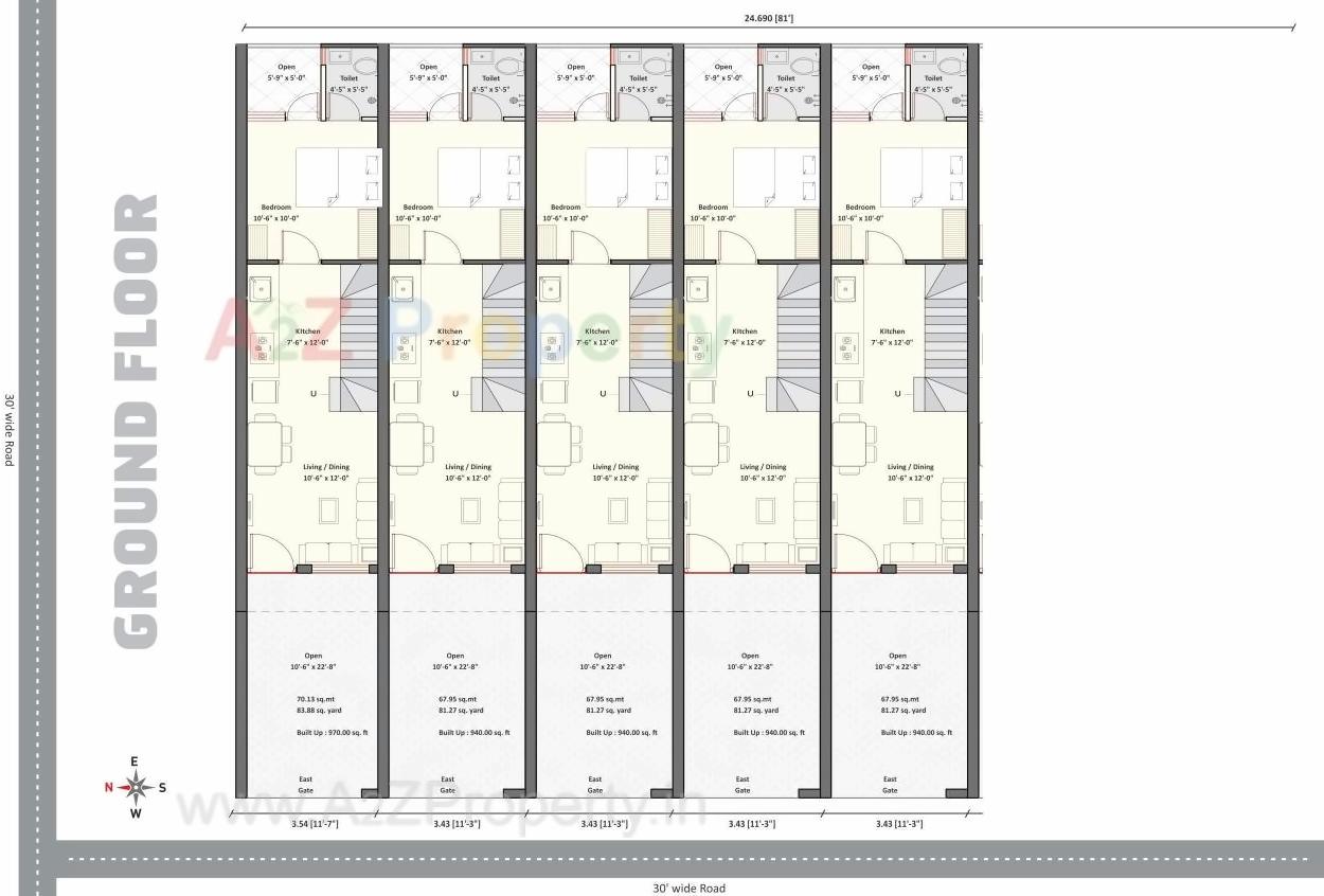 Layout of real estate project New Paras Villa located at Ghanteshwar, Rajkot, Gujarat