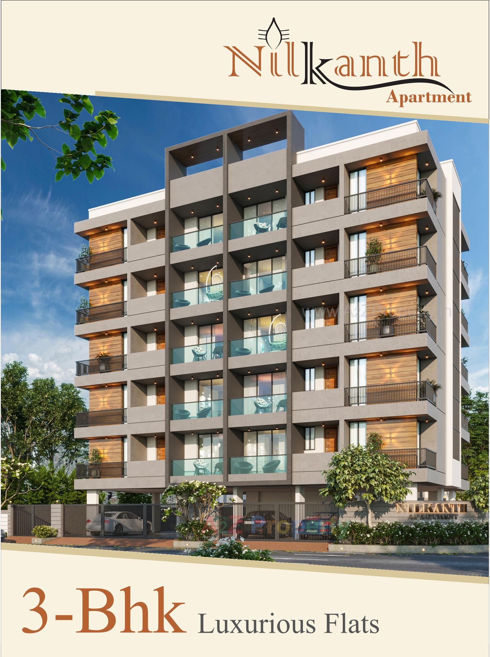 3D Elevation of real estate project Nilkanth Apartments located at Munjka, Rajkot, Gujarat